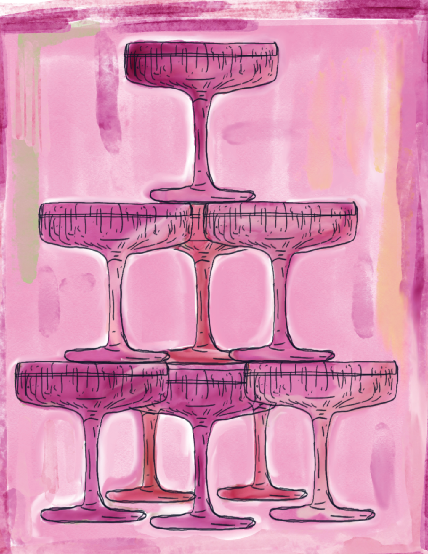 Pink Champagne Tower